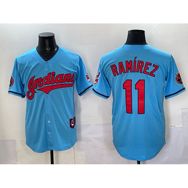 Cleveland Guardians #11 Jos¨¦ Ram¨ªrez Blue FEDASGOGE Vapor Premier Limited Stitched Jersey
