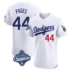 Los Angeles Dodgers #44 Andy Pages Player White FEDASGOGE World Series Meet Limited Elite Home Stitched Jerseys