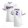 Texas Rangers #2 Marcus Semien White FEDASGOGE Stitched Flex Base Jersey