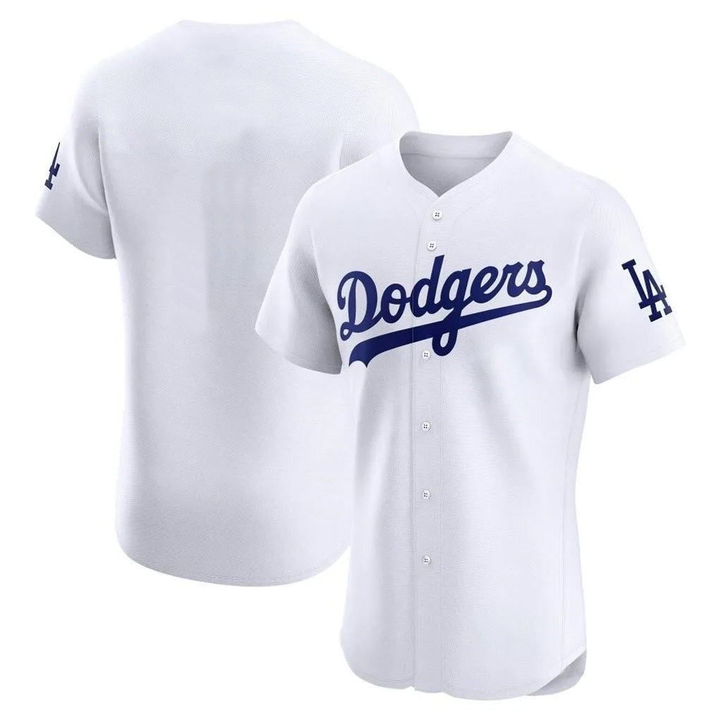 Los Angeles Dodgers Blank Player White FEDASGOGE Limited Elite Home Stitched Jerseys
