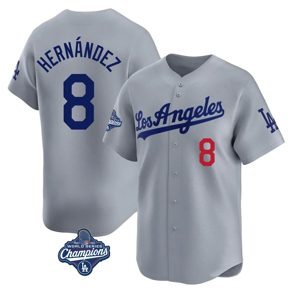 Los Angeles Dodgers #8 Enrique Hern¨¢ndez Player Royal FEDASGOGE City Connect Elite Home Stitched Jerseys