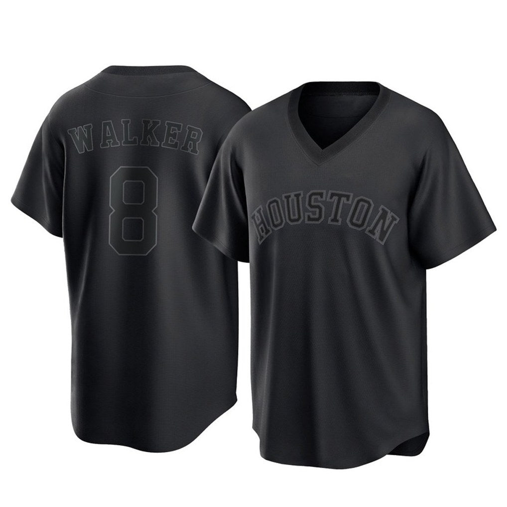 Houston Astros #8 Christian Walker Player Black FEDASGOGE Fashion T-shirt Home Game Stitched Jerseys