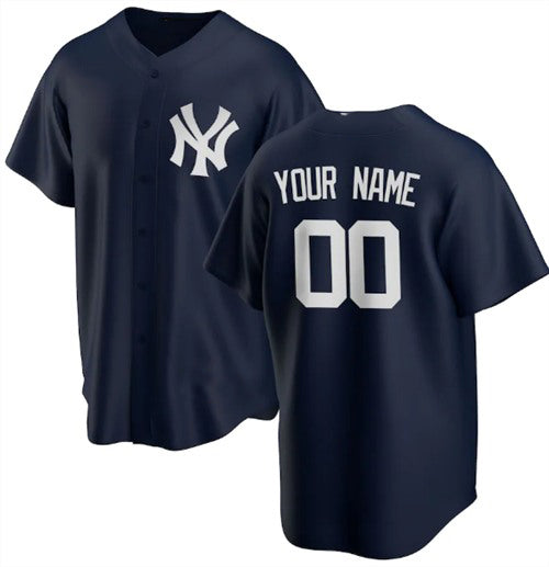 Custom New York Yankees Navy FEDASGOGE Stitched Jersey