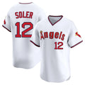 Los Angeles Angels #12 Jorge Soler Player White FEDASGOGE T-shirt Home Limited Stitched Jerseys