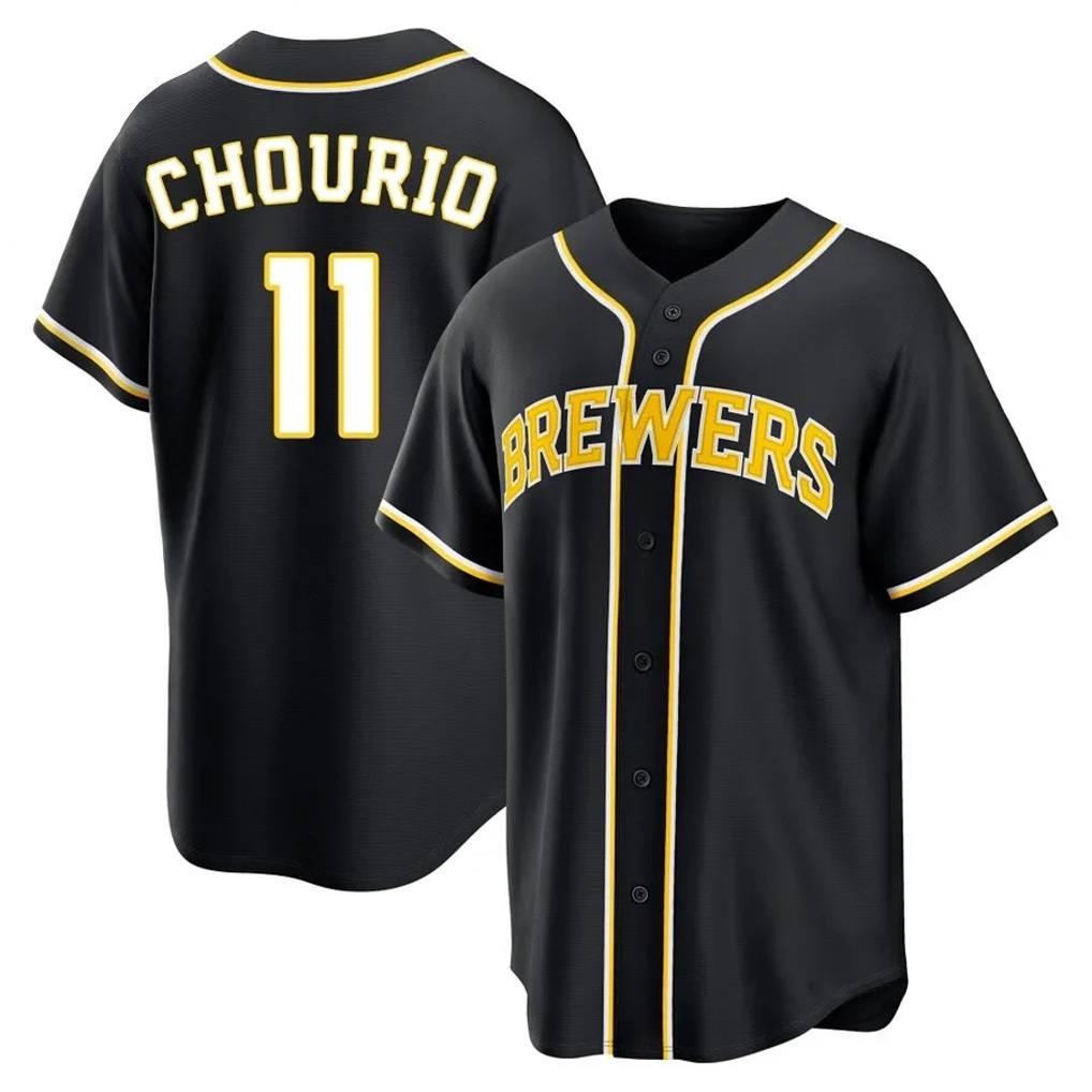 Milwaukee Brewers #11 Jackson Chourio Player Black FEDASGOGE Fashion Out Home Game Stitched Jerseys