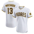 San Diego Padres #13 Manny Machado White FEDASGOGE Home Elite Player Jersey