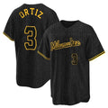 Milwaukee Brewers #3 Joey Ortiz Player Black FEDASGOGE Snake Skin City Home Game Stitched Jerseys