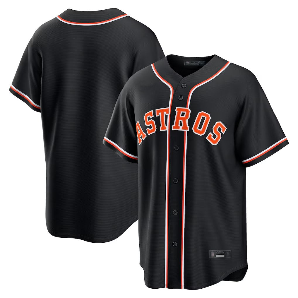 Houston Astros Blank Player Black FEDASGOGE Fashion Out Home Game Stitched Jerseys
