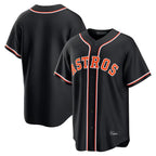 Houston Astros Blank Player Black FEDASGOGE Fashion Out Home Game Stitched Jerseys