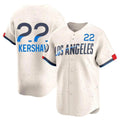 Los Angeles Dodgers #22 Clayton Kershaw Player Cream FEDASGOGE City Connect Limited Home Stitched Jerseys