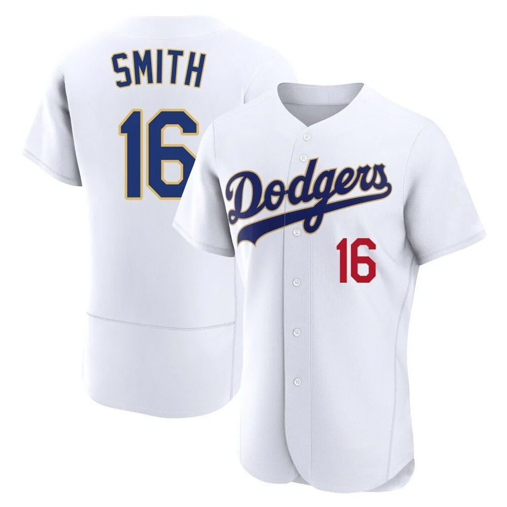 Los Angeles Dodgers #16 Will Smith Player Gold White FEDASGOGE 2026 Collection Stadium Limited Elite Stitched Jerseys