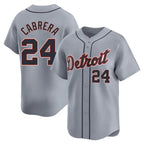 Detroit Tigers #24 Miguel Cabrera Player Gray FEDASGOGE Home Limited Stitched Jerseys