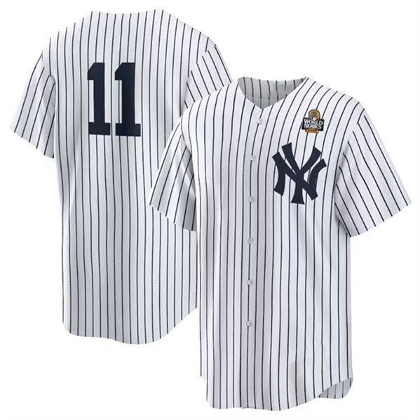 New York Yankees #11 Anthony Volpe White FEDASGOGE 2024 World Series Cool Base Stitched Jersey