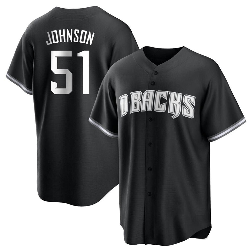 Arizona Diamondbacks #51 Randy Johnson Player Black FEDASGOGE Game Home Stitched Jerseys