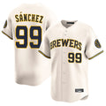 Milwaukee Brewers #99 Gary Sanchez Player Cream FEDASGOGE Home Limited Game Stitched Jerseys