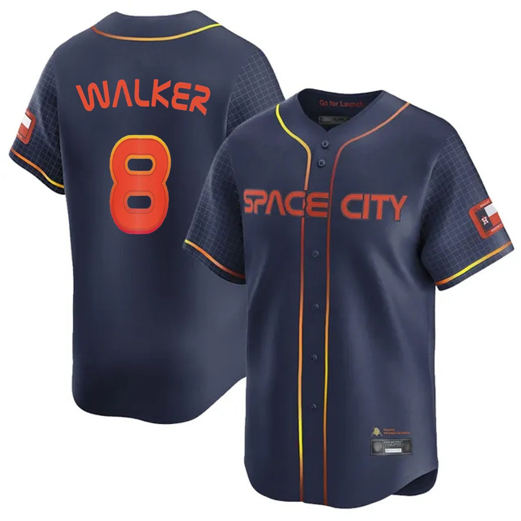 Houston Astros #8 Christian Walker Player Navy FEDASGOGE City Connect Home Limited Stitched Jerseys