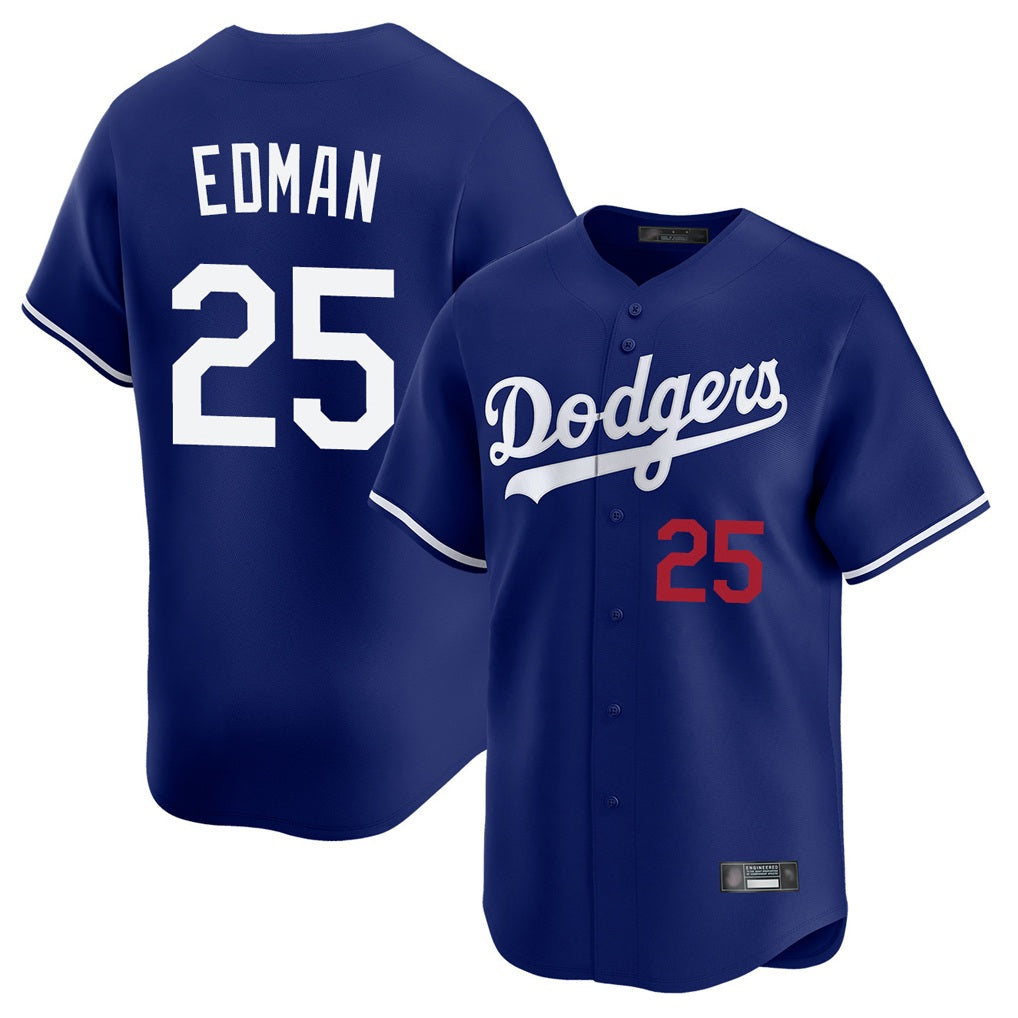 Los Angeles Dodgers #25 Tommy Edman Player Royal FEDASGOGE Limited Home Stitched Jerseys