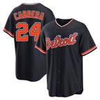 Detroit Tigers #24 Miguel Cabrera Player Navy FEDASGOGE Home Game Stitched Jerseys