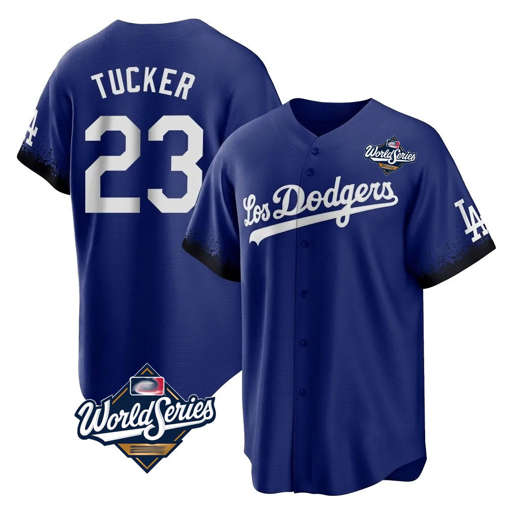 Los Angeles Dodgers #23 Kyle Tucker Player Royal FEDASGOGE World Series City Connect Home Game Stitched Jerseys