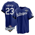 Los Angeles Dodgers #23 Kyle Tucker Player Royal FEDASGOGE World Series City Connect Home Game Stitched Jerseys