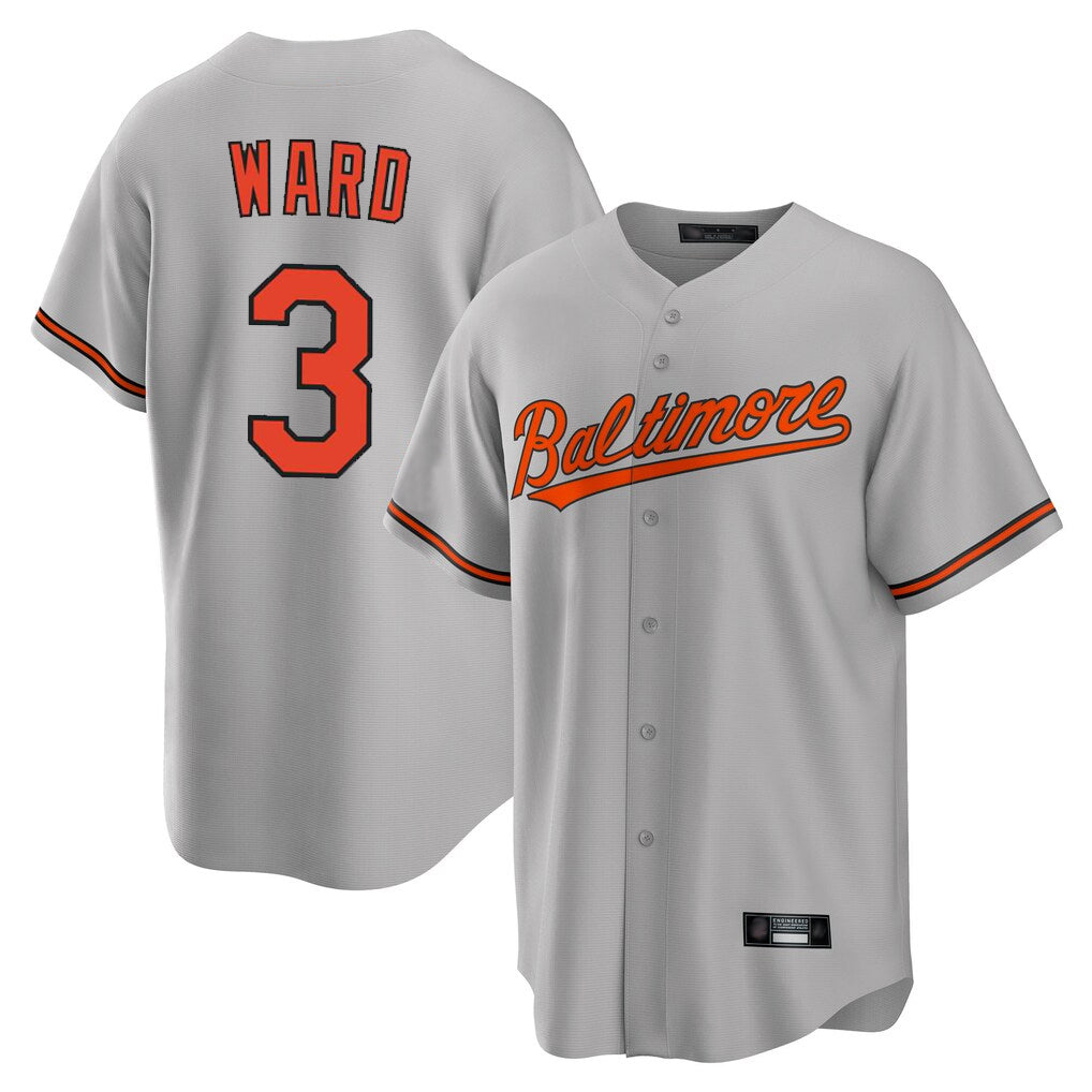 Baltimore Orioles #3 Taylor Ward Player Gray FEDASGOGE Home Game Stitched Jerseys