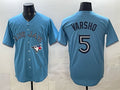 Toronto Blue Jays #5 Daulton Varsho Light Blue FEDASGOGE 2025 Cool Base Stitched Jersey