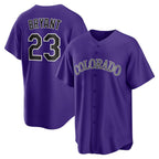 Colorado Rockies #23 Kris Bryant Purple FEDASGOGE Alternate Replica Player Jersey