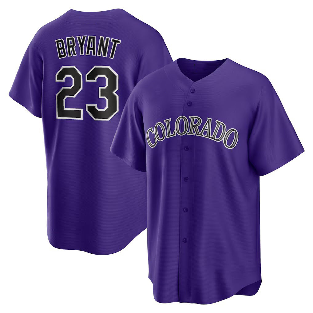 Colorado Rockies #23 Kris Bryant Purple FEDASGOGE Alternate Replica Player Jersey