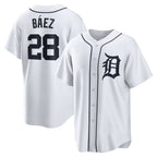 Detroit Tigers #28 Javier Baez White FEDASGOGE Home Replica Player Jersey