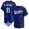 Los Angeles Dodgers #11 Roki Sasaki Player Royal FEDASGOGE World Series Meet Limited Home Stitched Jerseys