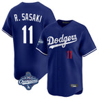 Los Angeles Dodgers #11 Roki Sasaki Player Royal FEDASGOGE World Series Meet Limited Home Stitched Jerseys