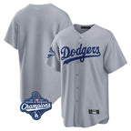 Los Angeles Dodgers Blank Player Gray FEDASGOGE Game Home World Series Meet Stitched Jerseys
