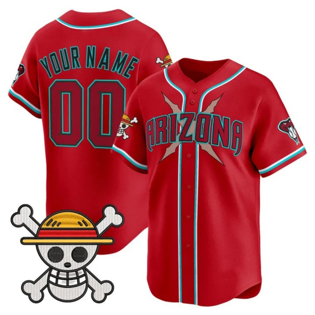 Custom Arizona Diamondbacks x One Piece Red FEDASGOGE Vapor Premier Limited Jersey - Stitched