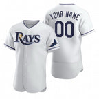 Custom Tampa Bay Rays White FEDASGOGE 2020 Stitched Flex Base Jersey
