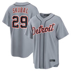 Detroit Tigers #29 Tarik Skubal Player Gray FEDASGOGE Home Game Stitched Jerseys