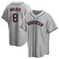 Houston Astros #8 Christian Walker Player Gray FEDASGOGE Home Game Stitched Jerseys