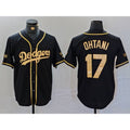 Los Angeles Dodgers #17 Shohei Ohtani Black Gold FEDASGOGE World Series Champions Cool Base Stitched Jersey