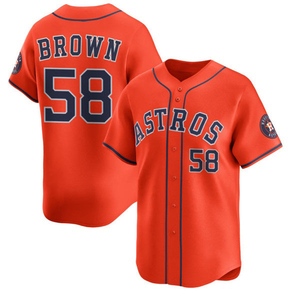 Houston Astros #58 Hunter Brown Orange FEDASGOGE 2025 Alternate Limited Stitched Jersey