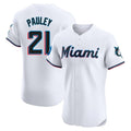 Miami Marlins #21 Graham Pauley Player White FEDASGOGE Home Limited Elite Stitched Jerseys