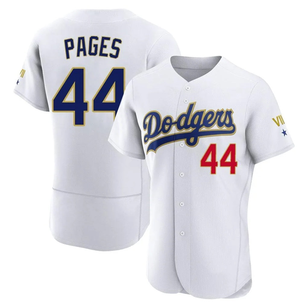 Los Angeles Dodgers #44 Andy Pages Player Gold White FEDASGOGE 2026 Collection Stadium Limited Elite Stitched Jerseys