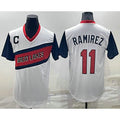 Cleveland Indians #11 Jose Ramirez White FEDASGOGE 2021 Little League Classic Stitched Jersey