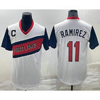 Cleveland Indians #11 Jose Ramirez White FEDASGOGE 2021 Little League Classic Stitched Jersey