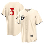 Texas Rangers #5 Corey Seager Cream FEDASGOGE 2023 City Connect Cool Base Stitched Jersey