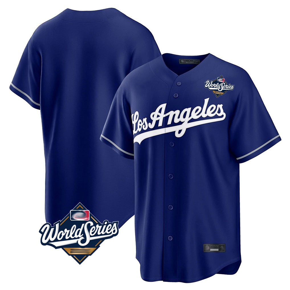 Los Angeles Dodgers Blank Player Royal FEDASGOGE Game World Series Stitched Jerseys