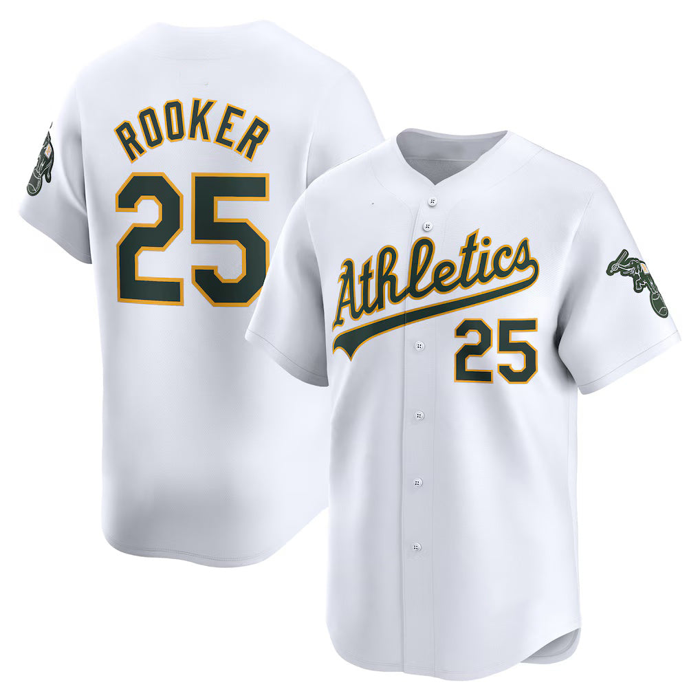 Oakland Athletics #25 Brent Rooker White FEDASGOGE Home Limited Player Jersey