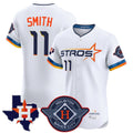 Houston Astros #11 Cam Smith Player White FEDASGOGE City Connect Texas Patch Vapor Premier Limited Elite Home Stitched Jerseys