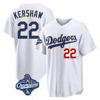 Los Angeles Dodgers #22 Clayton Kershaw Player Gold White FEDASGOGE World Series Meet 2026 Collection Stadium Limited Stitched Jerseys