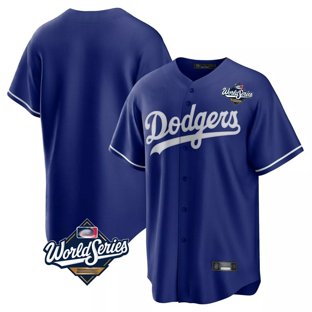 Los Angeles Dodgers Blank Player Royal FEDASGOGE Game Home World Series Stitched Jerseys