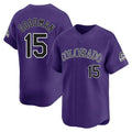 Colorado Rockies #15 Hunter Goodman Player Purple FEDASGOGE Limited Home Stitched Jerseys