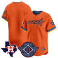 Houston Astros Blank Player Orange FEDASGOGE City Connect Texas Patch Vapor Premier Limited Home Stitched Jerseys